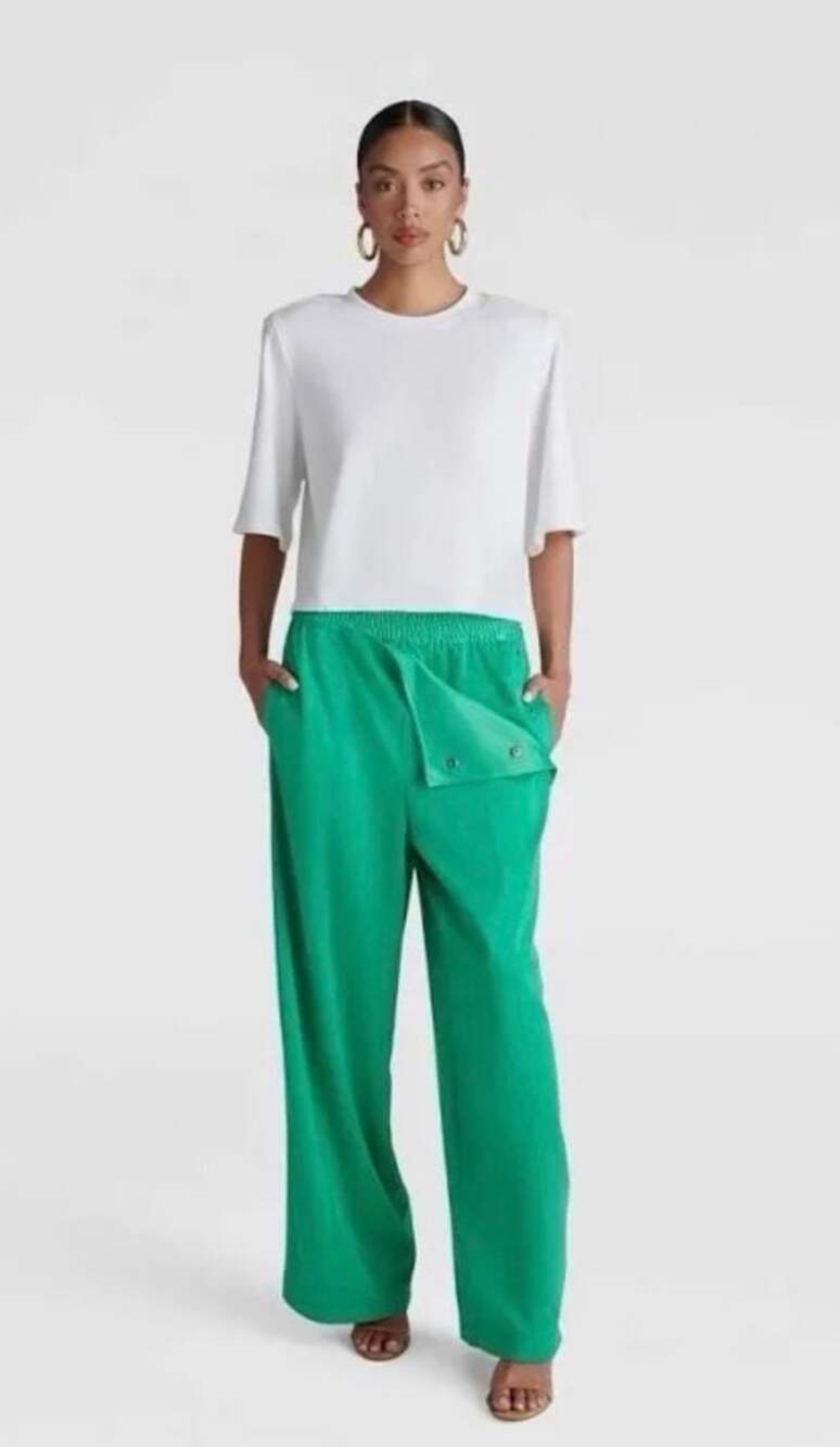 KBB by Kahlana Snap-Front Track Pants Green Size M